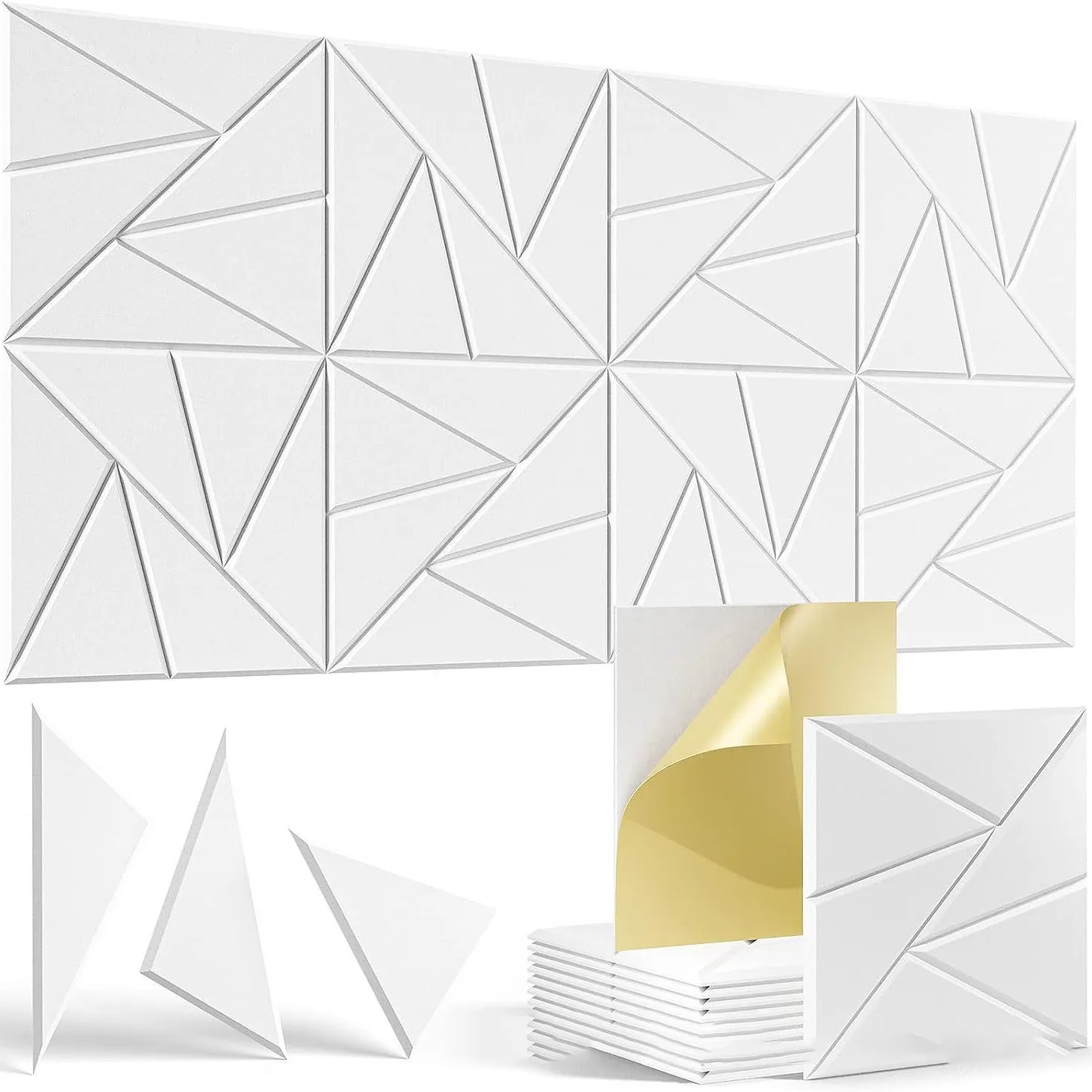 12 Pack Polyester Acoustic Panels Sound Proof Foam Panels Sound Proof Padding High Density Black Sound Panel Wall Decoration