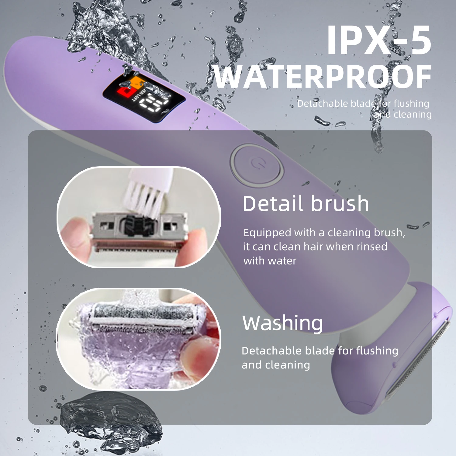 Bikini Trimmer for Women Electric Razors Pubic Hair Trimmer Women Waterproof Wet & Dry Use Personal Trimmer for Legs Underarm