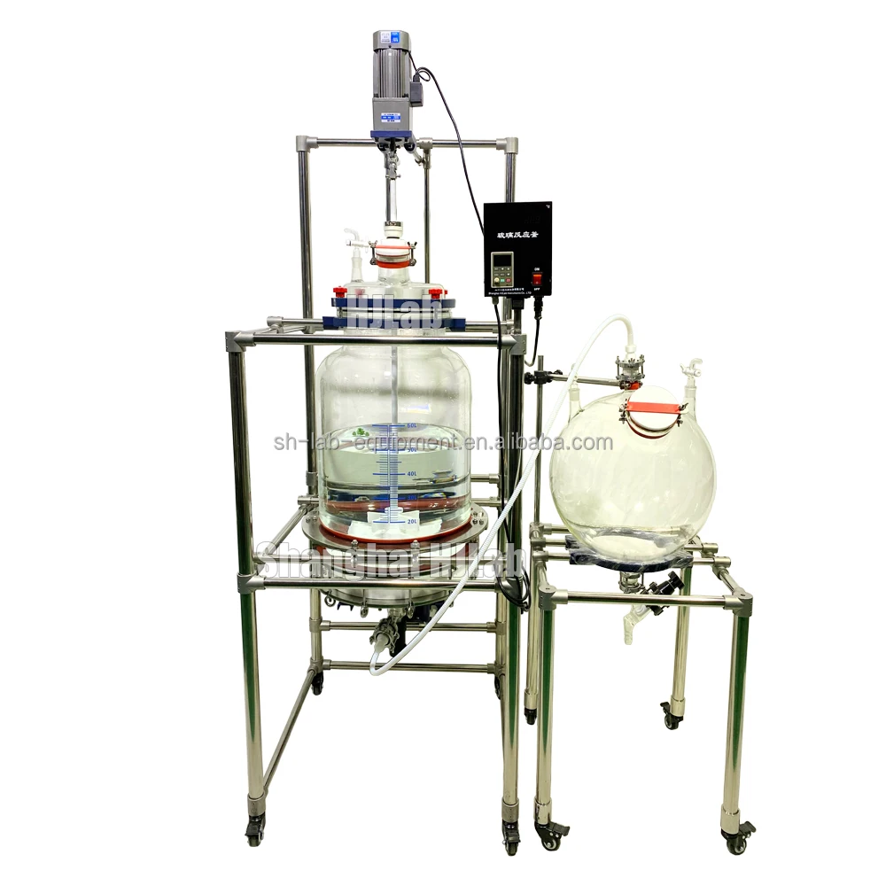 Pilot Plant Chemical Nutsche Filtering Glass Reactor for Filtration Washing Coprecipitation and Solid Phase Peptide Synthesis