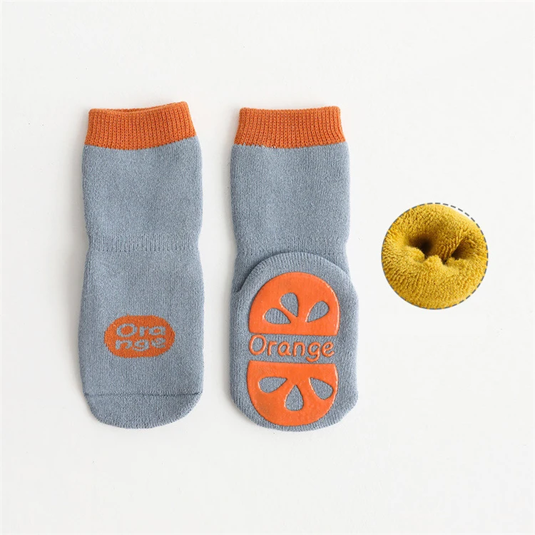 Wholesale custom rubber sole baby terry  knee socks non-slip breathable baby toddler socks