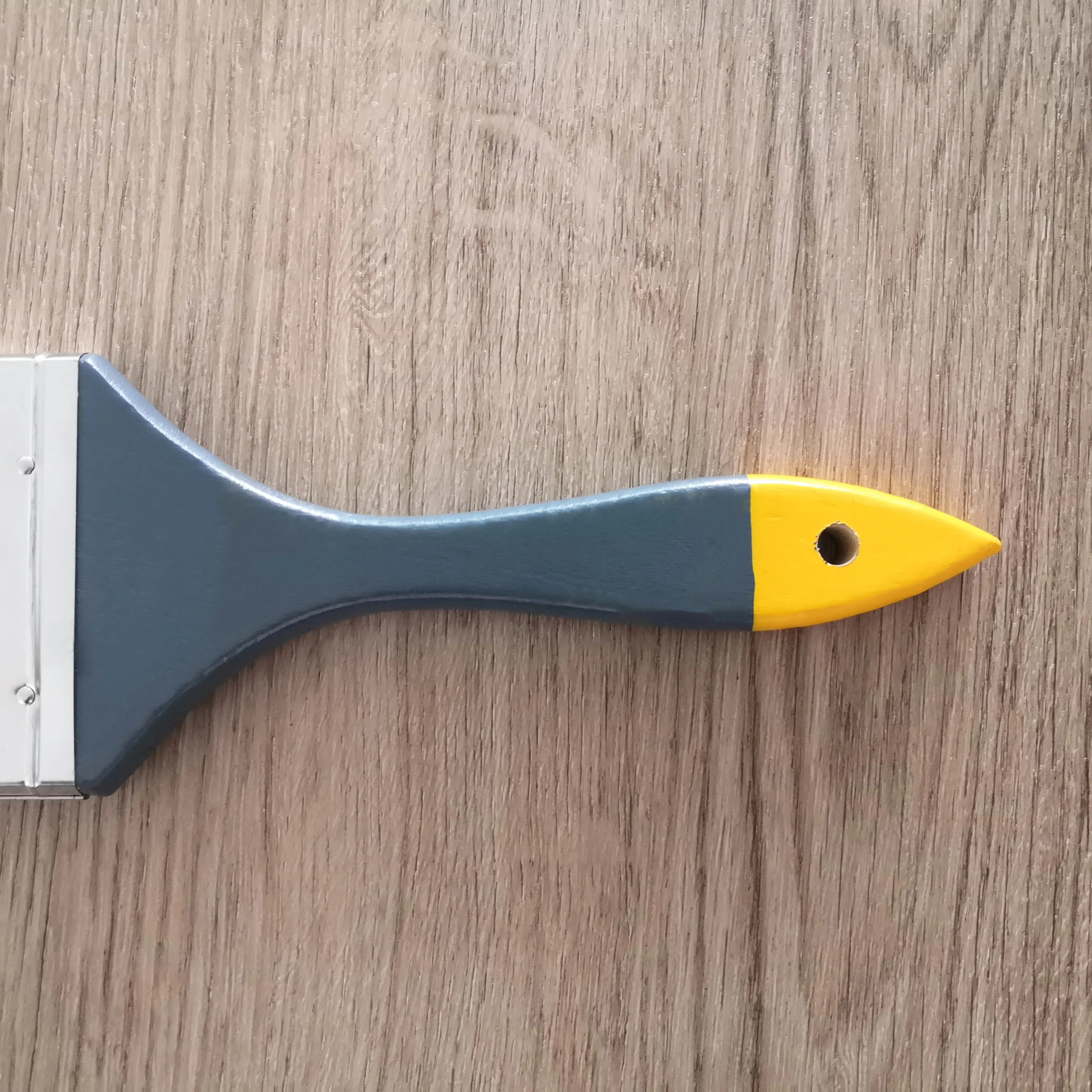 3inch grey and yellow wooden Handle polyester Bristles Flat sash Painting Brushes