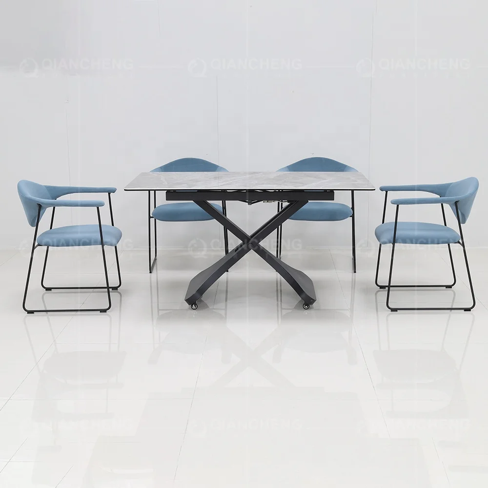 Многофункциональный стол, мебель для столовой, приподнятый и приподнятый обеденный стол, раздвижной обеденный стол с мраморной столешницей