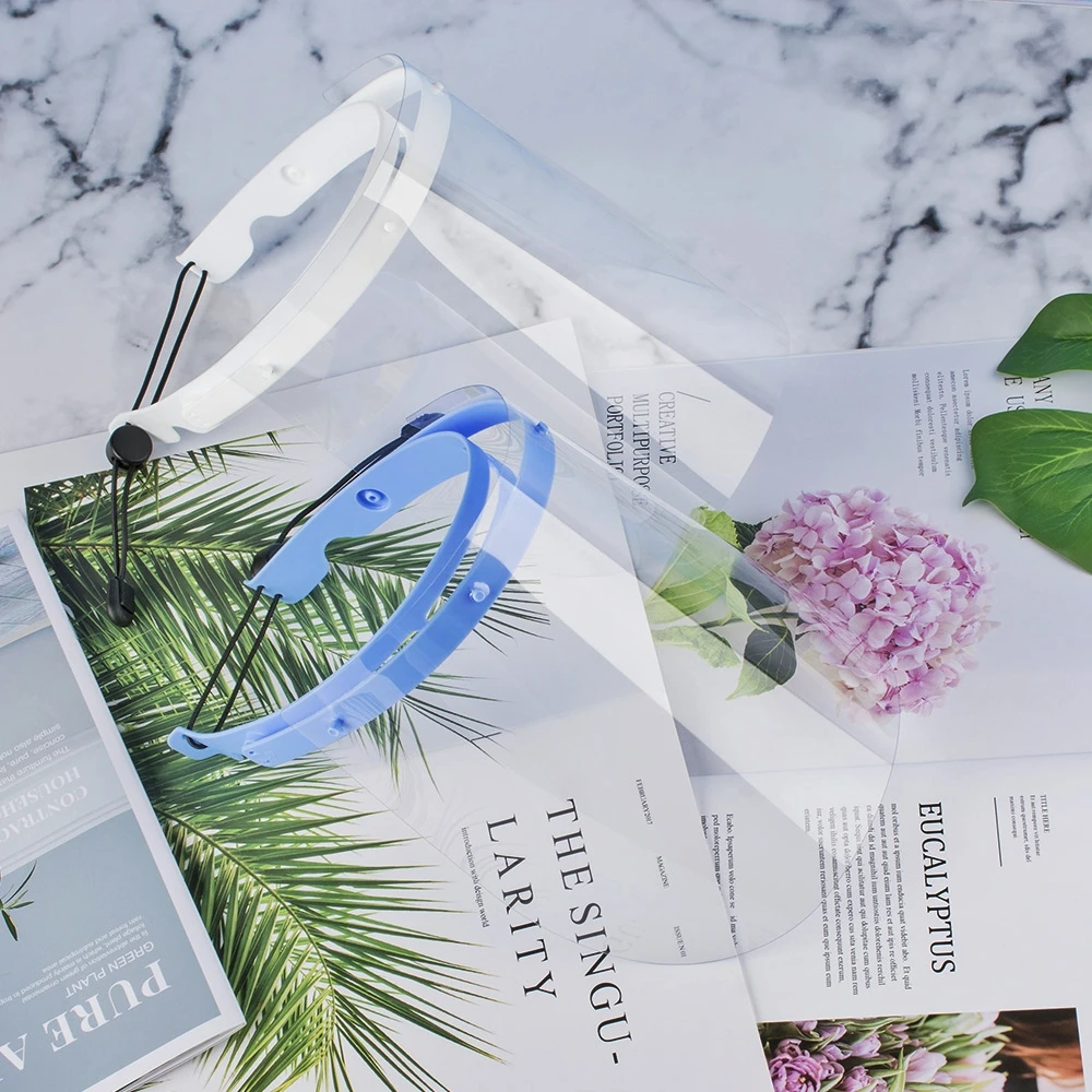 Oem Odm Design Two Side Anti Fog Coating Clear Adjustable Frame Face Shield Visors