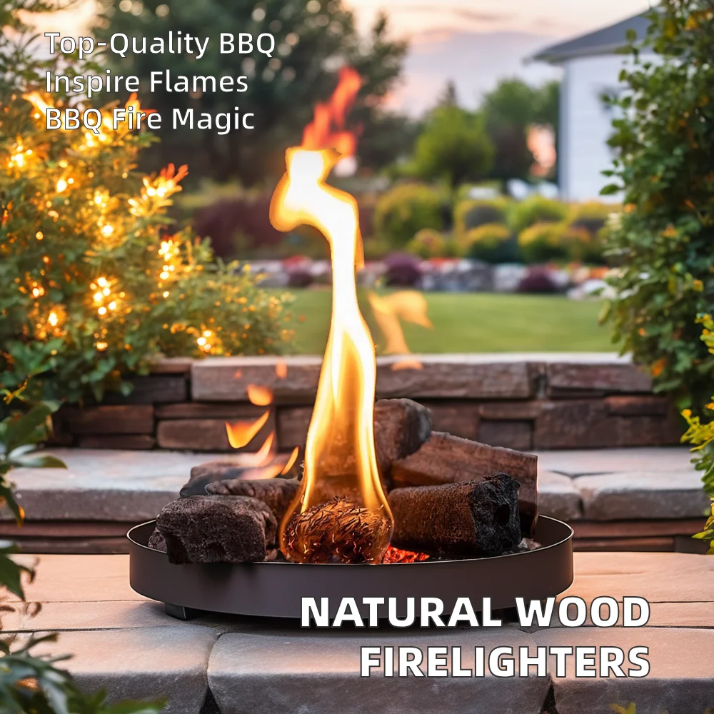 20Pcs/Bag Natural Fireplace Wood Firelighters Wood Wool Fire Starter Set Camping BBQ Grill Igniter Wooden Lighter