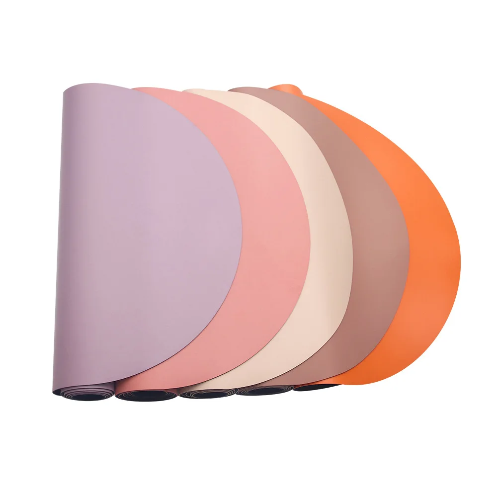 Eco Round Pu Yoga Mat Natural Rubber Custom Design Anti Slip Oval Arched Curve Mat Yoga Mat