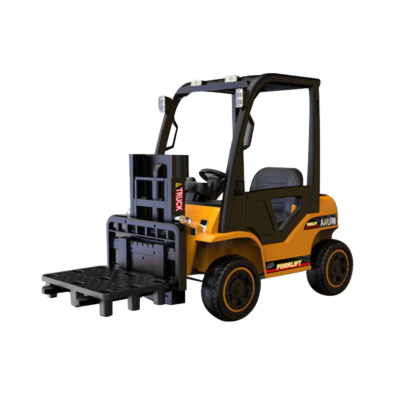 Newest Unisex Child Electric Car Ride-On Toy with Remote Control Plastic Forklift Model Battery-Powered for Kids Aged 2-7 Years