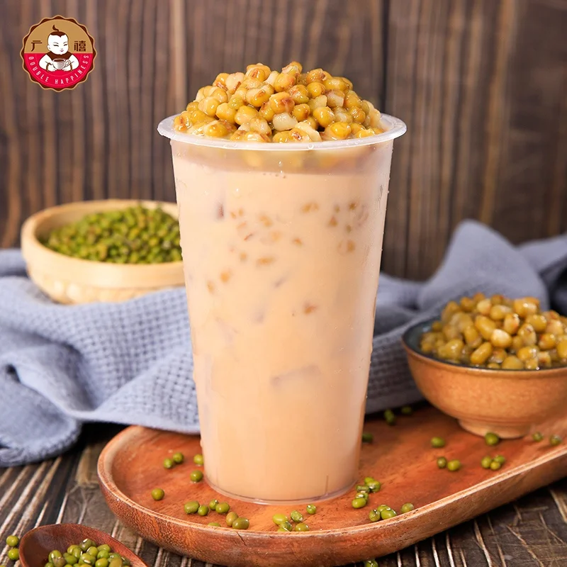 900 г Органические консервированные зеленые бобы мунг пузырьковый чай топпинги летом