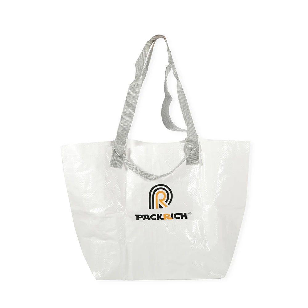 Recyclable  Packaging Laminated Grocery Bags Eco Non Shopping Tote Custom Logo Pp Woven Bag With Handles