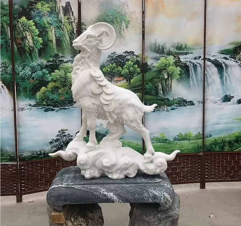 Sanyang Kaitai наружная скульптура овец вырезанная из камня-элегантные наружные каменные поделки