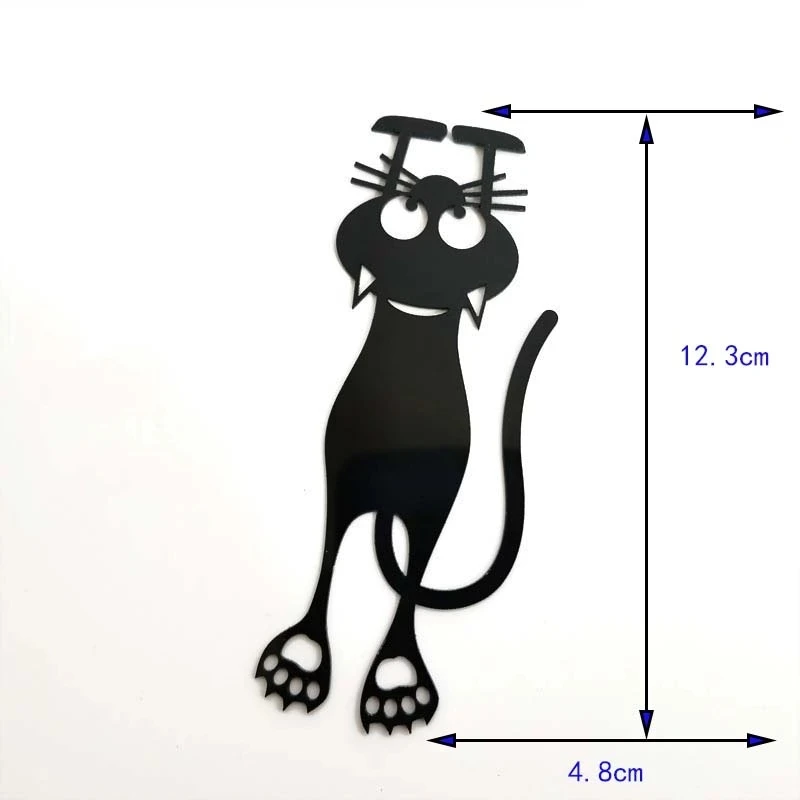 Wholesale Kawaii Black Cat Bookmarks for Books 3D Plastic Cute Animal Book Mark