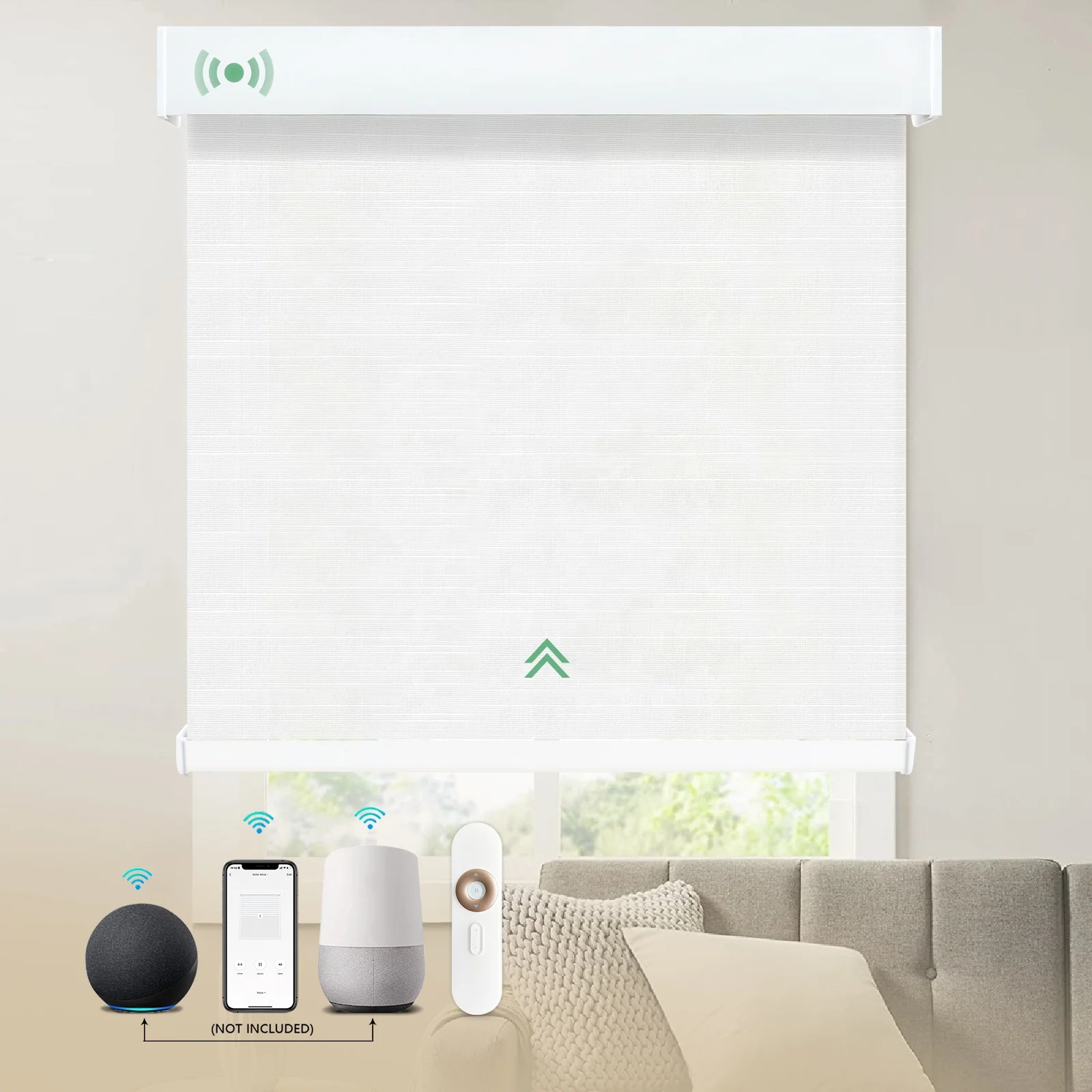 Modern Design Electric Battery Driver WiFi Google Remote Control Adjustable Smart Rechargeable Motorized Roller Blinds Windows