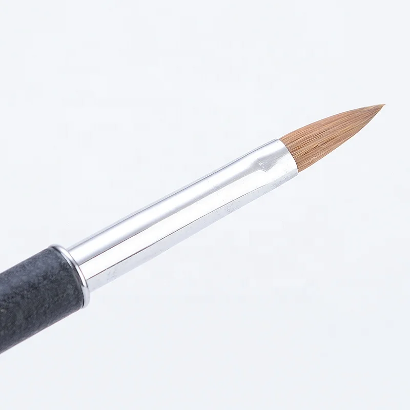 Professional Acrylic Black Pearl Rhinestone Handle Kolinsky Nail Art Brush