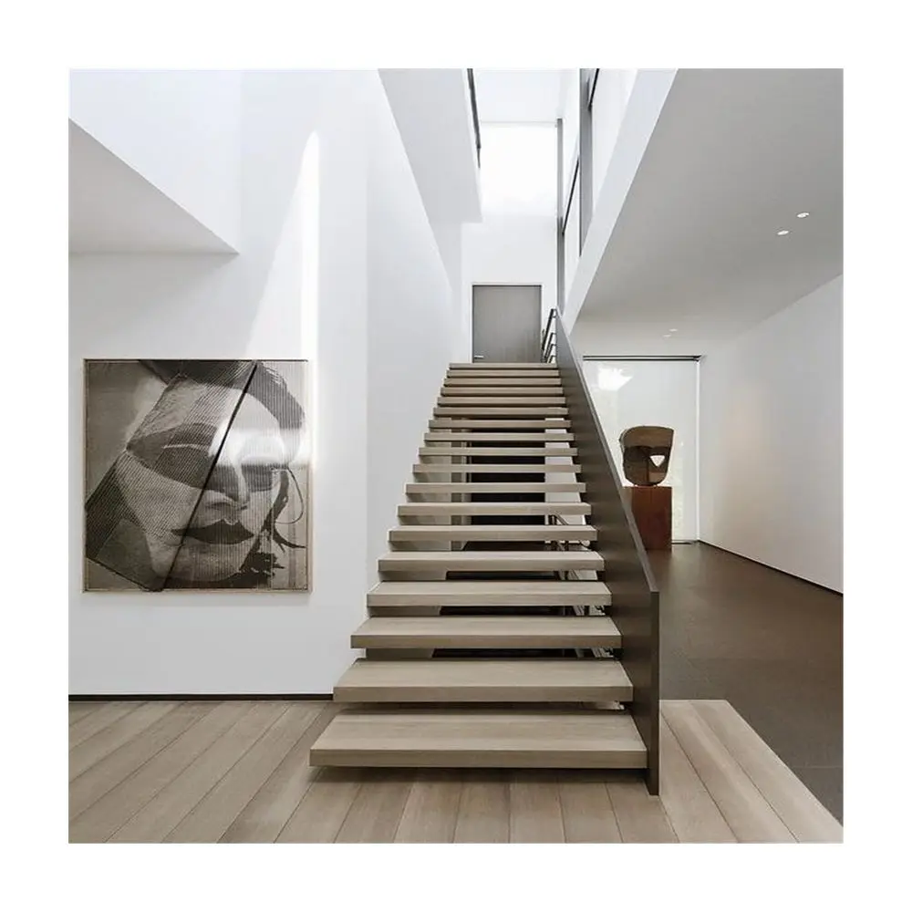 ACE Factory staircase manufacturer invisible steel stinger floating staircase luxury chandelier staircase