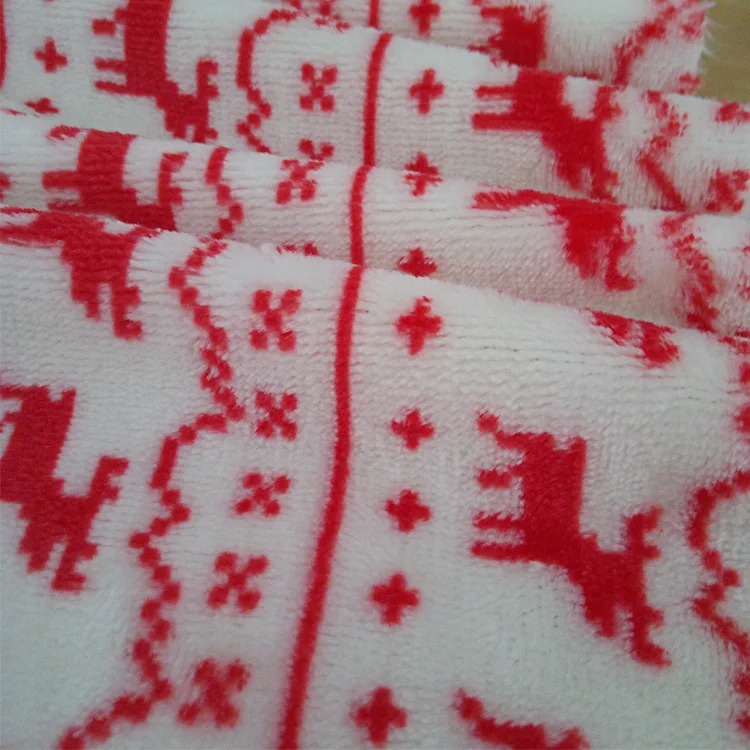 100 polyester comfortable soft deer printed double-sided flannel fleece fabric for