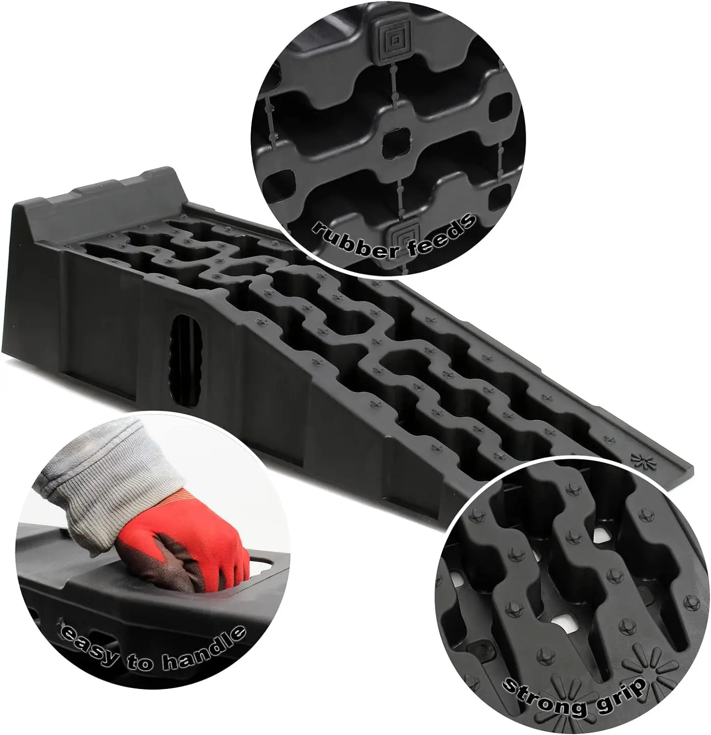 5 Tonnes Heavy Duty Plastic Car Ramps Loading Ramp Set for Cars and Vehicles
