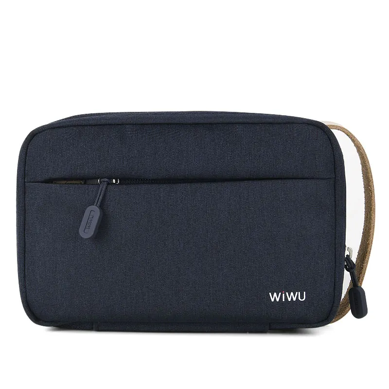 Wiwu water resistant Nylon Electronic storage Organizer bag with double layer Travel Gadget Bag for Cables, USB Flash Drive