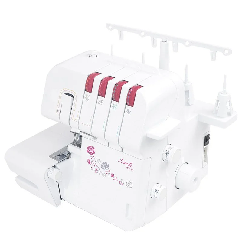 Home Sewing Machine Three Thread Four Thread Semi Automatic Double Needle LED Sewing Lighting Overlock Sewing Machine