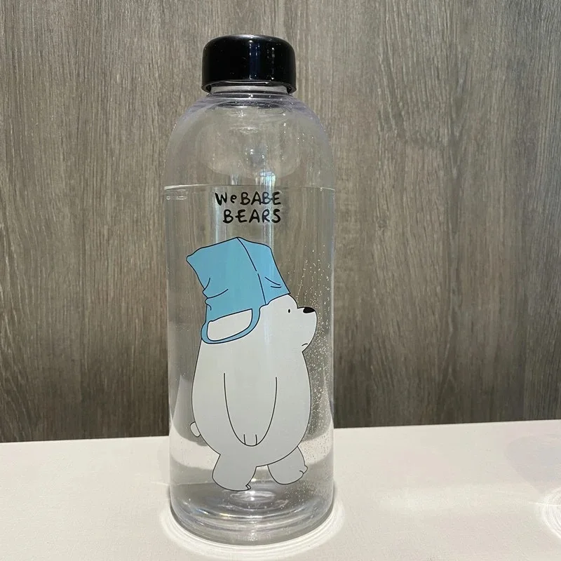 New fashion portable 1L plastic frosted large capacity 32oz water bottle cute sport water kettle for camping 1 liter waterbottle
