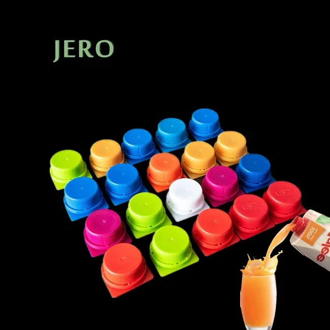 Wholesale food grade plastic stream cap milk juice bottle helicap for aseptic brick carton filling packing machine