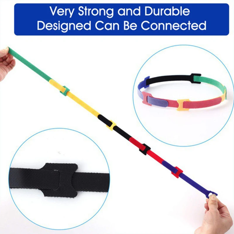 Reusable  Laptop Wire Organizer Cord Hook and Loop Cable Ties