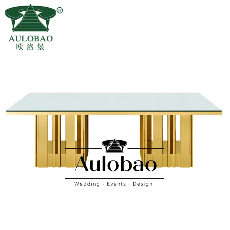 Современный ресторан из нержавеющей стали каркас барокко Свадебный обеденный стол наборы