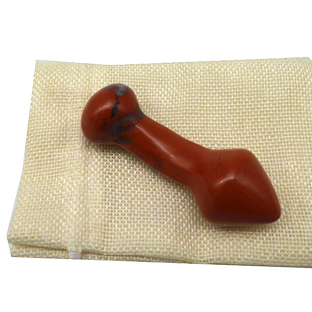 Best Sell Dildos Red Jasper Yoni Wand Crystal Massage Stone Pleasure Wand