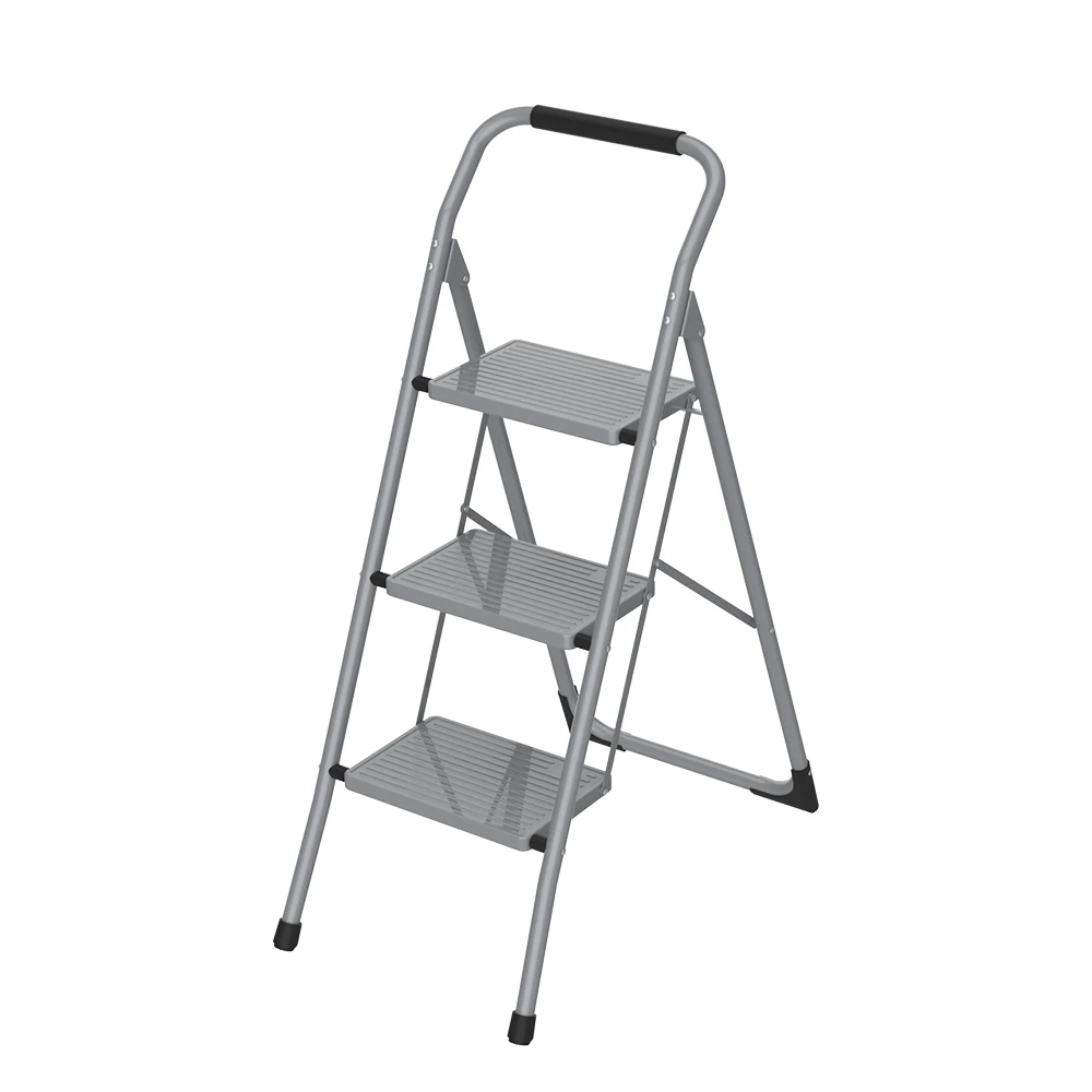 150kg load bearing indoor modern agility ladder wide step stainless steel folding step household ladders