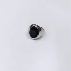 VAF черная эмалированная вывеска кольцо из нержавеющей стали прямоугольное круглое овальное массивное кольцо для мужчин