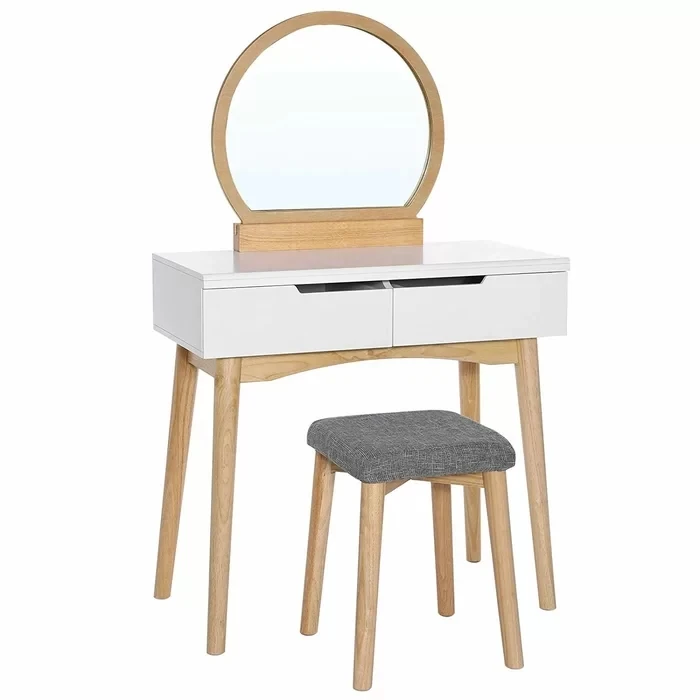 Top quality luxury mirrored tables white dressing table designs for bedroom furniture