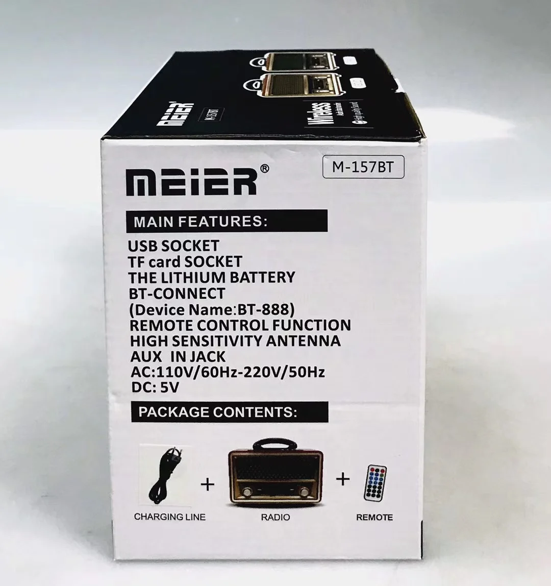  MEIER M-157BT FM AM SW 3 диапазона винтажное Ретро Радио перезаряжаемое радио с USB SD TF MP3-плеер