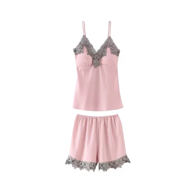 High Quality Sling Robe Silk 5 Piece Pajama Lace Satin Sexy Pajamas For Women Plus Size Dress Set