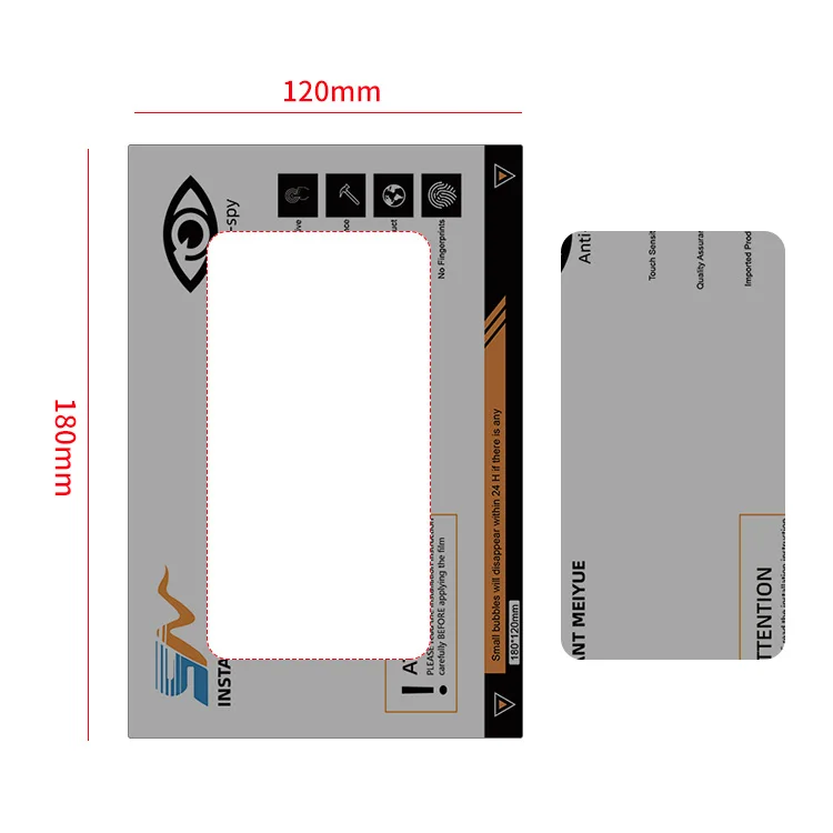 50pcs/box anti-spy privacy tpu films mobile phone screen protector hydrogel film sheet 120x180mm for cutting plotter
