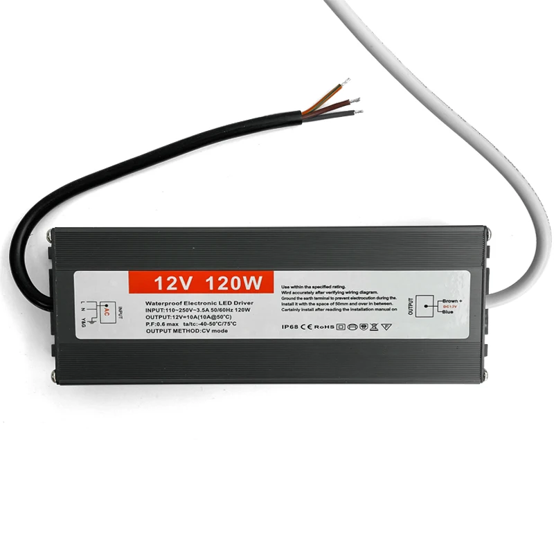 110v-220v Ac To Dc 12v 24v 36V 10a 12volt 24volt IP67 120W 150W 200W 300W 400W Water-proof LED Power Supply Transformer Driver