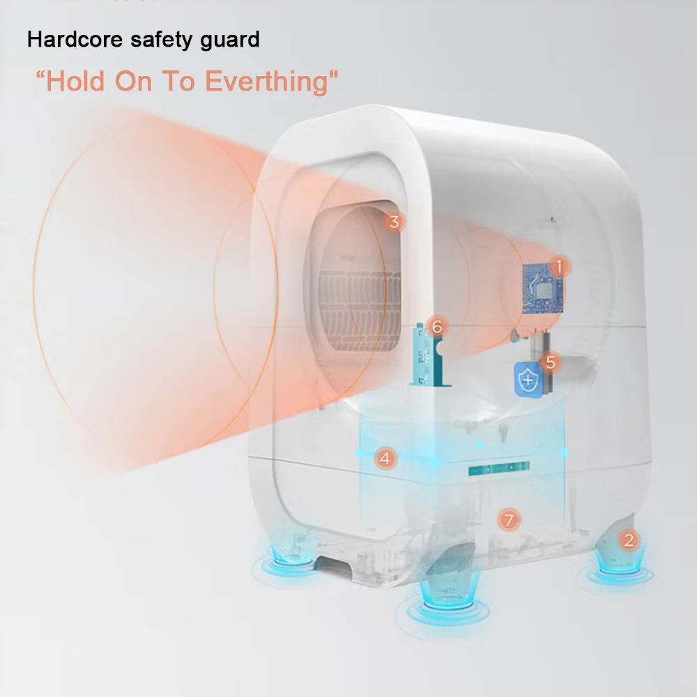 self- cleaning cat robotic litter sifting sand box for large cats with lid bot