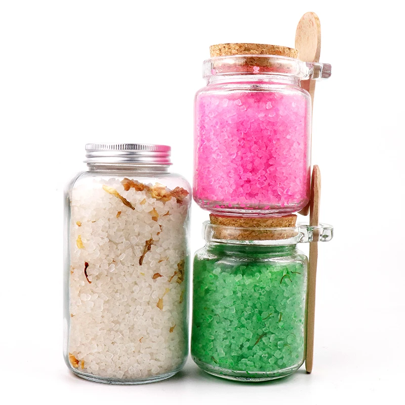 New Style Liquid Handmade Luxury Natural Essential Oil Scented Custom Color Bath Salt Set