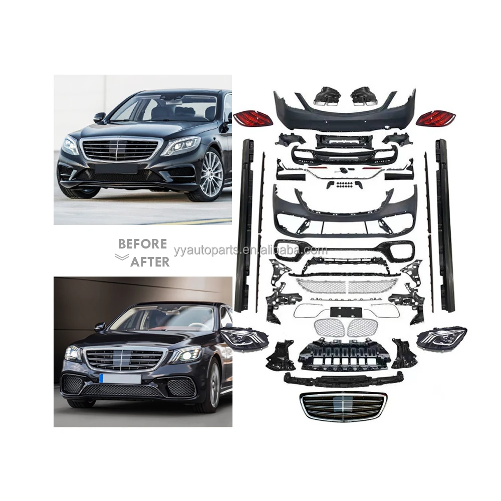 For Mercedes S-class W222 to W222 S65 2018- Conversion Body Kit with Headlight Taillight