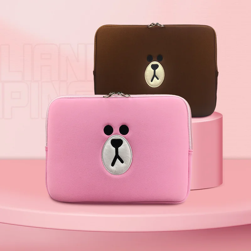 Hot Pink Cartoon Cute Designer Notebook Sleeve Laptop Carry Bag Anti-fall Sleeve Digital Bag 13 Inch 14 Inch Tablet Bag