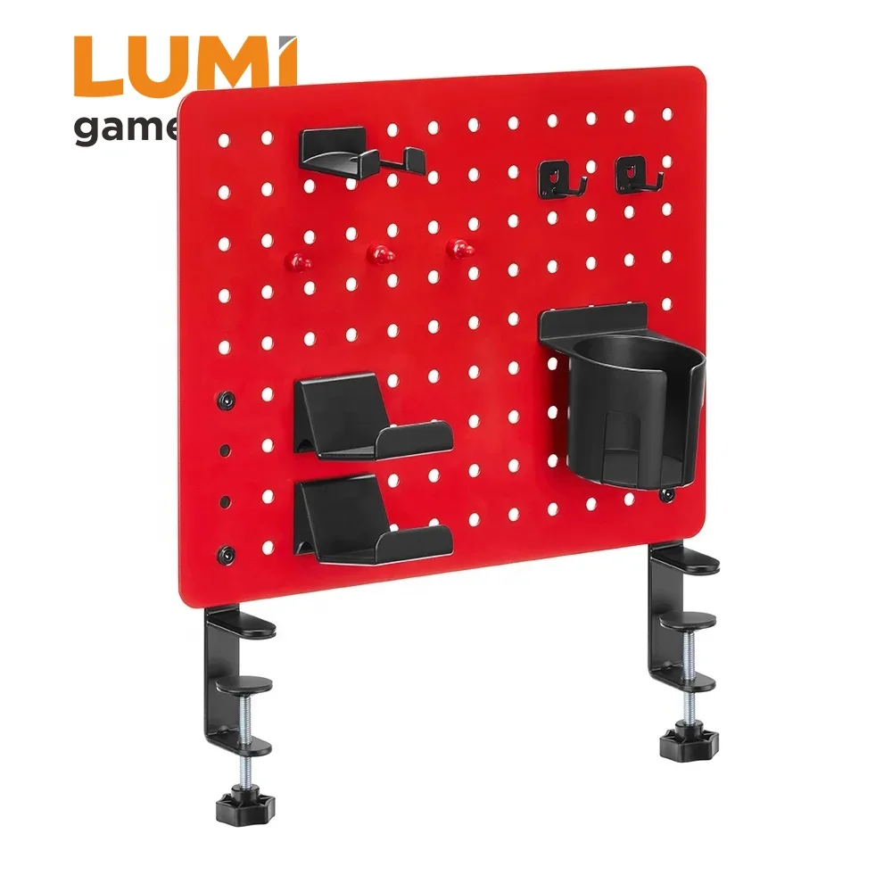 GMPB-04 Металл игровой клавиатуры Pegboard организации настольное крепление на заказ Pegboard Крючки Горячая продажа сталь колышек доска