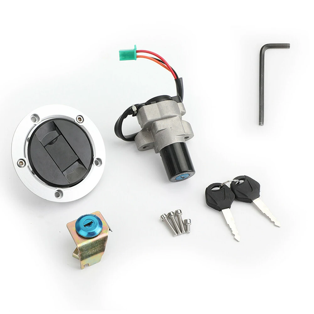 Aluminum plastic Front Ignition Switch Fuel Gas Cover Lock Keys  For Suzuki GSXR250 Inazuma GW250 13-17