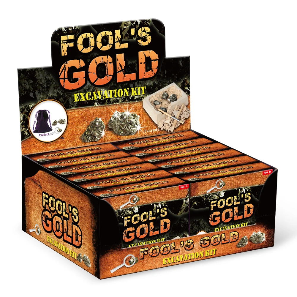 PianoPotato OEM ODM Distributors Educational Block Toys Kids Gold Excavation Kit 12pcs Per Display Dig It Out Oec Toys For Boys And Girls