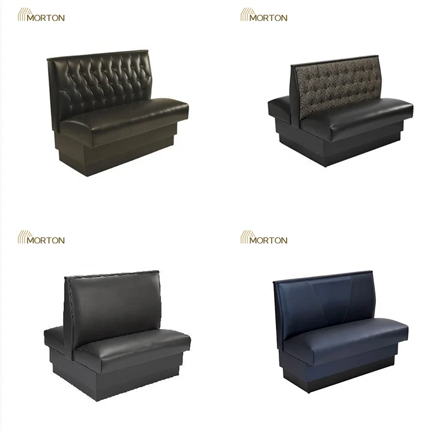 bar furniture imported rebound sponge black PU upholstery seating restaurant booths