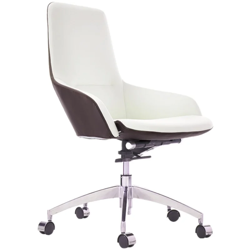 Современные компьютерные стулья с высокой спинкой, эргономичные офисные стулья из белой кожи от Boss Furniture