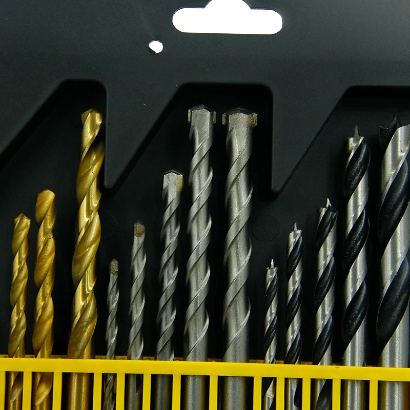 China Factory 16Pcs Metric Combination HSS Twist Drill Bit Set in Plastic Box for Metal Masonry Wood Working