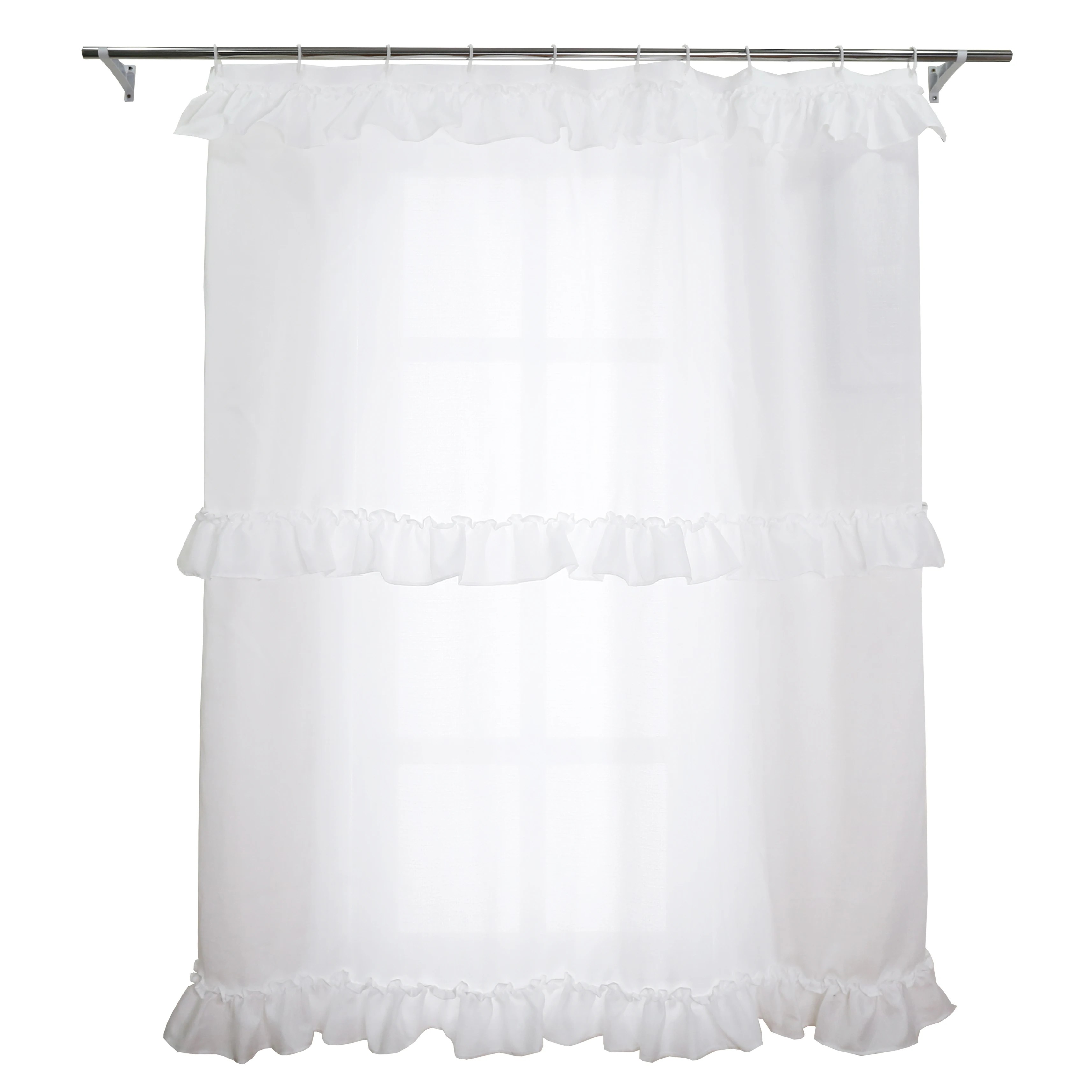 White Bathroom Shower Curtain Waterproof Mildew Proof Polyester Bath Curtains Environmental Toilet Door Curtain