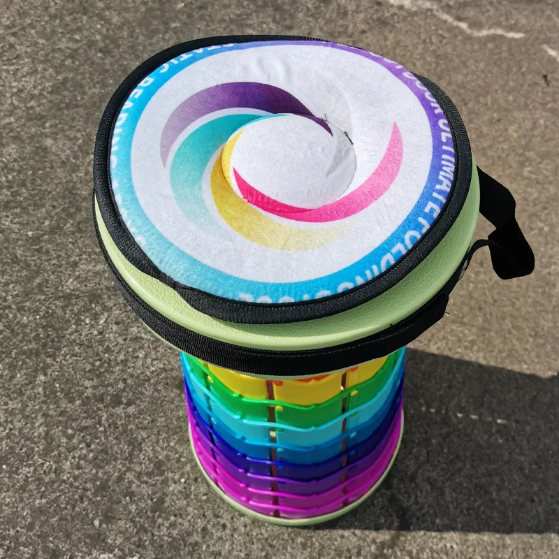 Outdoor Indoor Portable Telescopic Stool cushion Folding stool camping fishing garden telescopic round chair rotate mat