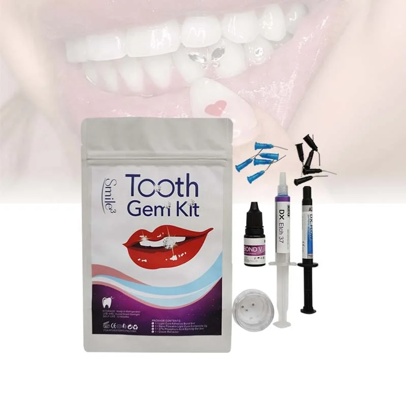 Best Selling Low Price Professional Home Use Tooth Gem Kit Crystal Gold Teeth Gem Whitening Diy Tooth Gem Adhesive Kit