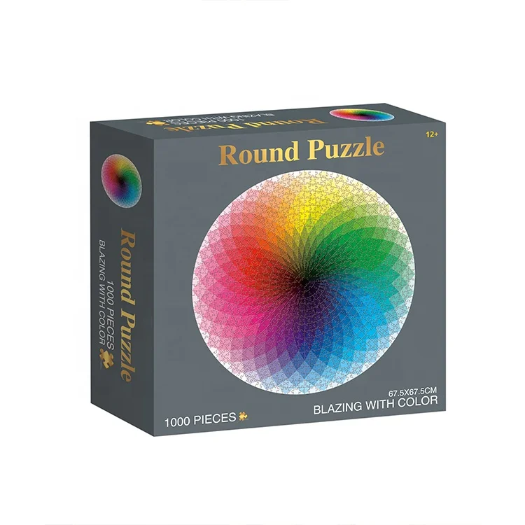 Personalized Custom Blueboard 150 Pieces 58x58cm Cartoon Toy Game Educational Jigsaw Round Puzzle Mat for Adult Kids