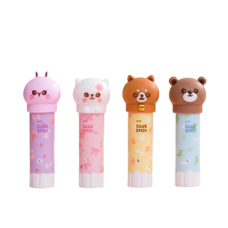 Оптовая продажа, милые Мультяшные моделирующие однотонные Обучающие офисные принадлежности hongtai, плоские креативные Канцелярские Клейкие стержни