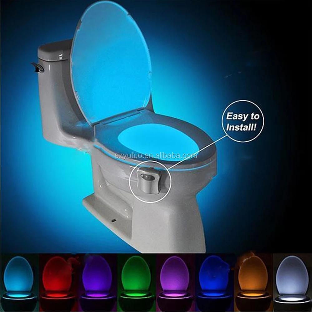 2019 оптовая продажа 8 видов цветов Изменение туалетный датчик светодио дный унитаз ночные огни для Санузел, ванная комната