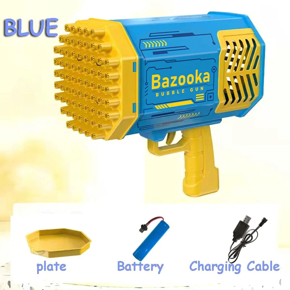 Wholesale rocket kid pistoa de bolhas blower machine bubble boom bubble maker toys 69 hole gatling led rocket bazooka bubble gun